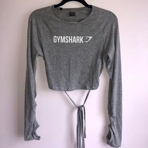 Grey GymShark Long Sleeve Crop Top